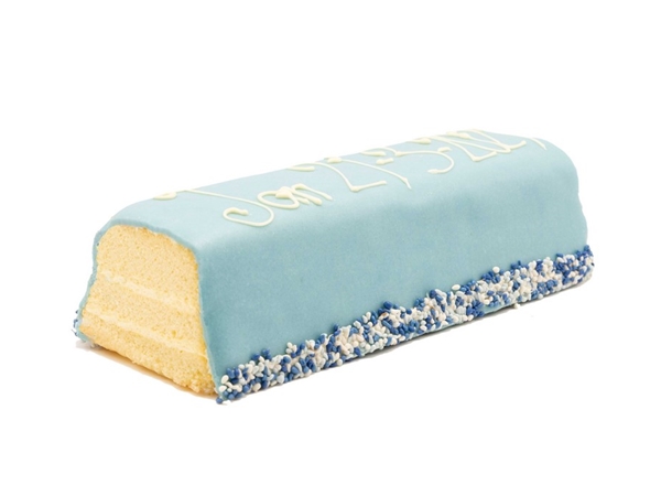 Geboorte marsepeincake blauw