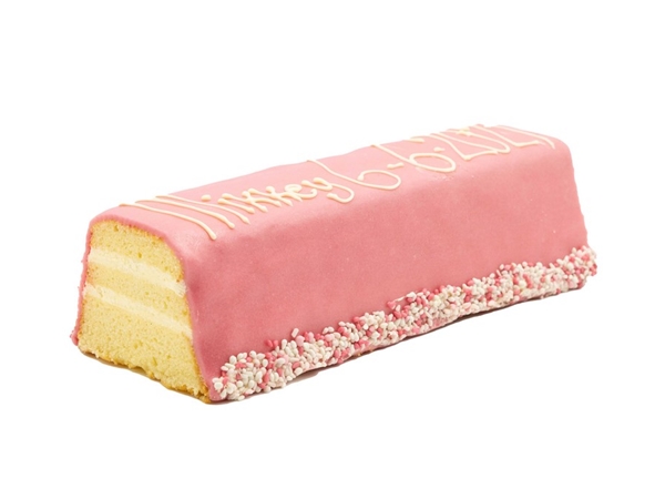 Geboorte marsepeincake roze